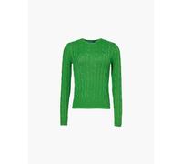 Polo Ralph Lauren Womens Fiji Green Julianna Logo-embroidered Cotton-knitted Jumper Xs