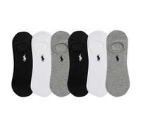 POLO RALPH LAUREN Women's Performance Cotton Liner Socks-6 Pair Pack-Breathable Mesh & Sport Cushioning High-Cut, Gray Assorted, 8-10 UK