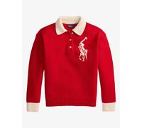Polo Ralph Lauren Womens Polo Ralph Lauren Big Pony-Intarsia Relaxed-Fit Wool Rugby Jumper Rl2000 Red/Cream XS