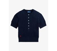 Polo Ralph Lauren Womens Polo Ralph Lauren Brand-Embroidered Cable-Knitted Cotton Jumper Hunter Navy M