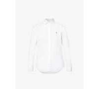 Polo Ralph Lauren Womens Polo Ralph Lauren Brand-Embroidered Regular-Fit Cotton Shirt Bsr White 10