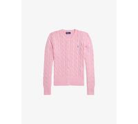 Polo Ralph Lauren Womens Polo Ralph Lauren Branded Cable-Knitted Cotton Cardigan Carmel Pink S