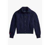 Polo Ralph Lauren Womens Polo Ralph Lauren Cable-Knit Relaxed-Fit Wool and Cashmere Jacket Hunter Navy M