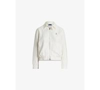 Polo Ralph Lauren Womens Polo Ralph Lauren Collared Logo-Embroidered Linen Windbreaker White S
