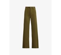 Polo Ralph Lauren Womens Polo Ralph Lauren Flared High-Rise Stretch-Cotton Trousers Olive 12