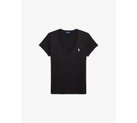 Polo Ralph Lauren Womens Polo Ralph Lauren Logo-Embroidered Short-Sleeve Cotton T-Shirt Polo Black M