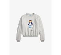 Polo Ralph Lauren Womens Polo Ralph Lauren Polo Bear Relaxed-Fit Cotton-Blend Sweatshirt Light Smoke Heather M