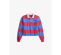 Polo Ralph Lauren Womens Polo Ralph Lauren Striped Relaxed-Fit Cotton-Jersey Rugby Shirt Sunset Red/Grenwch Blue S