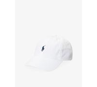 Polo Ralph Lauren Womens Polo Ralph Lauren The Iconic Logo-Embroidered Cotton Baseball Cap White/ Newport Navy 1 Size