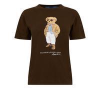 Polo Ralph Lauren Womens Teddy Bear Print Crew Neck Short Sleeve T-Shirt in DARK BROWN