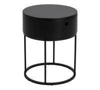 Polo Round Bedside Table in Black Furniture To Go Black One Size