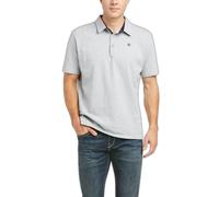Ariat Men's Medal Short Sleeved Polo, Heather Grey S
