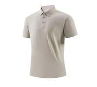 Polo Shirt Mens 3 Buttons Short Sleeve Casual Golf Shirts for Men Adult Summer Collared Business Work Tee Plain Comfy Tshirts Holiday Beach Top Beige