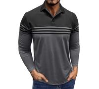 Polo Shirt Men's Long Sleeve Contrast Colour Lightweight Long Sleeve Shirt with Chest Pocket Polo Shirt Breathable Men's Long Sleeve Sports Basic Slim Fit Long Sleeve Business Shirt Casual Shirts
