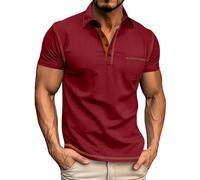 Polo Shirts for Men Adult Breathable Classic Button V Neck Fitted Tops 2025 Mens Golf Shirt Summer Collared Tops Short Sleeve Lightweight Classic Turndown Collar T Shirt
