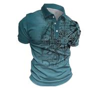 Polo Shirts for Men Adult Funny Men-Men's Novelty Printed Button Up Shirt Binary Code (Green, XL)