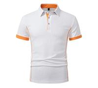 Polo Shirts for Men Adult UK Short Sleeve Collar Golf Work T Shirts Smart England Shirts Casual Breathable Tshirts White