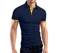 Polo Shirts for Men Short Sleeve Casual Golf Pocket Button Down T-Shirts Big and Tall Fashion Business Summer Collared Shirt