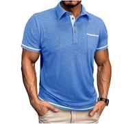Polo Shirts for Men UK Short Sleeve Buttons T-Shirts Smart Casual Summer Tops with Pocket Loose Tee Work Business Office, Quick Dry Lightweight Breathable, Golf Athletic Sports Running Tennis, S-3XL