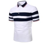 Polo Shirts for Men Utility Epaulettes Shirt with 2 Pockets Casual Button Business Work Tops for Travel Hiking Safari(Z31-White, M)