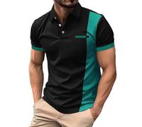 Polo Shirts for Men - Work Shirt Turn Down Collar Blouse Regular Fit Formal Shirts Business Casual Shirts Plain Shirt Outdoor Leisure Shirts Iron Free Dress Shirt Soild Shirts XXXL Blue