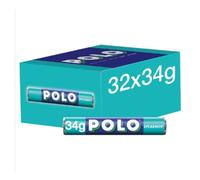 Polo Spearmint Mints Tube 34g - Refreshing Mint Candy, Case of 32 Tubes