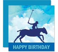 Polo Sport Birthday Cards - Boys in Sports - Happy Birthday Card for Boy Son Brother Grandson Nephew Uncle Cousin, 145mm Bday Greeting Cards
