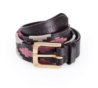 Polo Style Leather Belt - Stitch Detail, Brass Buckle