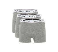 Polo Sylt Men's 3-Pack of Cotton-Blend Boxer Shorts with Label Elastic Waistband, Med G/Med G Dif, M