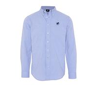 Polo Sylt Men's Regular Fit Button-Down Shirt in Oxford Cotton, Brunnera Bl, XXL