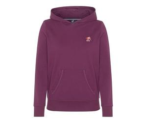 Polo Sylt Women's Cotton blend Hoodie with colorful logo embroidery, Grape Wine, L