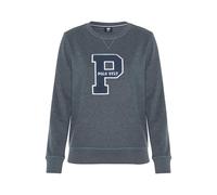 Polo Sylt Women's Cotton blend Sweater with label badge and embroidery, Total Eclipse Melange,