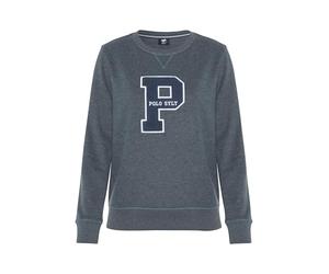 Polo Sylt Women's Cotton blend Sweater with label badge and embroidery, Total Eclipse Melange, L