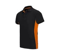 VELILLA 105504; Two-Tone Short Sleeve Polo; Black and Orange; Size XL