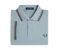 Fred Perry Mens Twin Tipped Fred Perry Polo Shirt - Colour: 98A Stockport Blue/Oxblood/Grassroots - Size: Medium