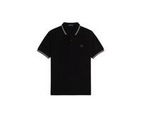 Fred Perry Mens Twin Tipped Signature Polo Shirt Colour: Black/Ecru/Laurel Wreath Green W54, Size: XXL