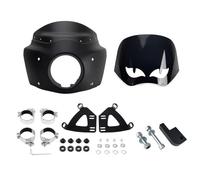 POLOFZFGKZ For Cafe Racer Dyna Street Bob FXDB Club Style 2006-2017 Motorcycle Windshield Front Headlight Fairing Motorcycle Windshield(12in Matte Black)