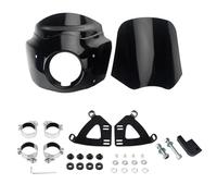 POLOFZFGKZ For Cafe Racer Dyna Street Bob FXDB Club Style 2006-2017 Motorcycle Windshield Front Headlight Fairing Motorcycle Windshield(15in Black Black)