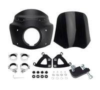 POLOFZFGKZ For Cafe Racer Dyna Street Bob FXDB Club Style 2006-2017 Motorcycle Windshield Front Headlight Fairing Motorcycle Windshield(15in Matte Black)