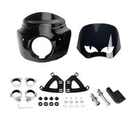 POLOFZFGKZ For Cafe Racer Dyna Street Bob FXDB Club Style 2006-2017 Motorcycle Windshield Front Headlight Fairing Motorcycle Windshield(12in Black Black)