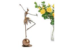 pologmase Dancing Girl Garden Statue | Metal Dancing Girl Garden Statue Standing Dancer Sculpture Ornament | Modern Ballet Girl Maid Figurine Outdoor Decor for Garden Yard Porch Patio Lawn
