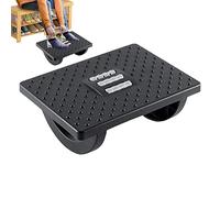 Pologmase Foot Stool for Work Desk, Under Desk Foot Rest, Shakeable Massaging Footstool, Black, With Massage Roller