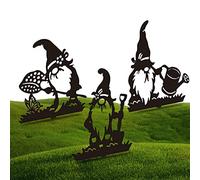 pologmase Metal Garden Gnomes, Vintage Metal Gnome Garden , Hollowed Outdoors Farmhouse Metal Art Decor, Yard Art Shadows Lawn Sculpture Garden Decoration for Outdoor