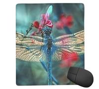 POLOKIMM Dragonfly On The Flower Mouse Pad Gaming Mouse Pad Mouse Pads For Desk Ergonomic Mousepad Non-Slip Mouse-Pad (18 Cm X 22 Cm)