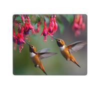 POLOKIMM Hummingbirds Feeding On Nectar Mouse Pad 22 Cm X 18 Cm Mouse Pads For Desk Ergonomic Mousepad Non-Slip Mouse-Pad