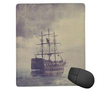 POLOKIMM Old Pirate Ship In The Sea Mouse Pad Gaming Mouse Pad Mouse Pads For Desk Ergonomic Mousepad Non-Slip Mouse-Pad (18 Cm X 22 Cm)