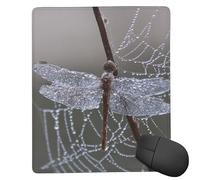 POLOKIMM Spider Web Dragonfly Mouse Pad Gaming Mouse Pad Mouse Pads For Desk Ergonomic Mousepad Non-Slip Mouse-Pad (18 Cm X 22 Cm)