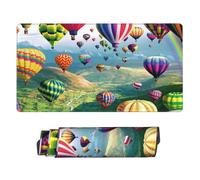 POLOKIMM Xxl Gaming Mouse Pad 40x75cm, Beautiful Hot Air Balloon Large Desktop Mouse Mat With Non-Slip Rubber Base, Waterproof & Stitched Edges For Gaming/Office