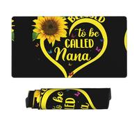 POLOKIMM Xxl Gaming Mouse Pad 40x75cm, Blessed To Be Called Sunflower Large Desktop Mouse Mat With Non-Slip Rubber Base, Waterproof & Stitched Edges For Gaming/Office