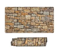 POLOKIMM Xxl Gaming Mouse Pad 40x75cm, Brick Yellow Stone Wall Large Desktop Mouse Mat With Non-Slip Rubber Base, Waterproof & Stitched Edges For Gaming/Office